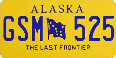 AK license plate GSM525