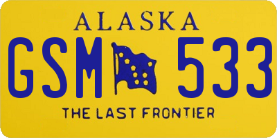 AK license plate GSM533