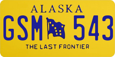 AK license plate GSM543