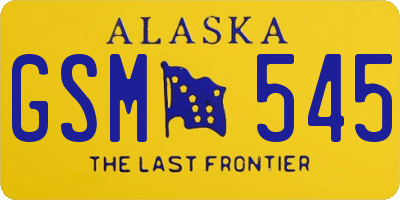 AK license plate GSM545