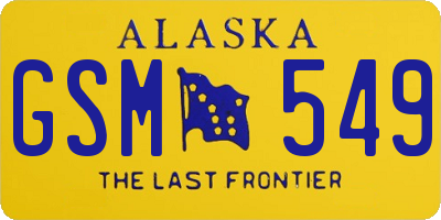 AK license plate GSM549