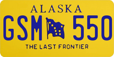 AK license plate GSM550