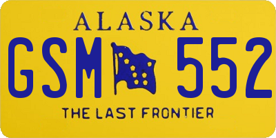 AK license plate GSM552