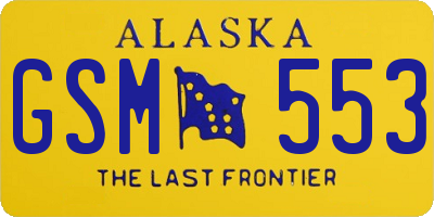 AK license plate GSM553