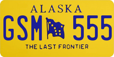 AK license plate GSM555