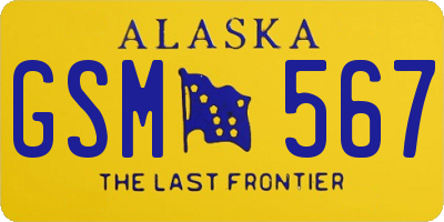 AK license plate GSM567