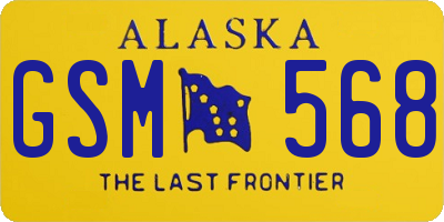 AK license plate GSM568