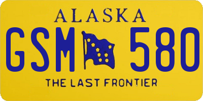 AK license plate GSM580