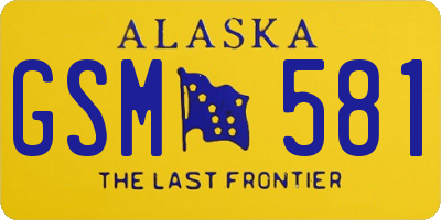 AK license plate GSM581