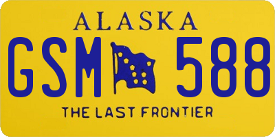 AK license plate GSM588