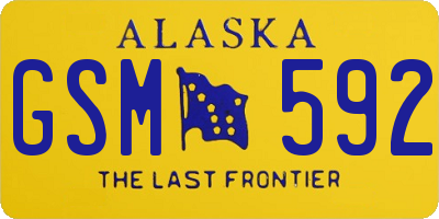 AK license plate GSM592