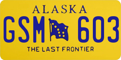 AK license plate GSM603