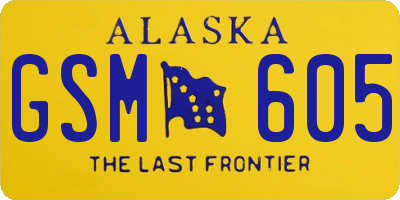 AK license plate GSM605