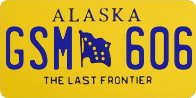 AK license plate GSM606