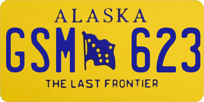 AK license plate GSM623