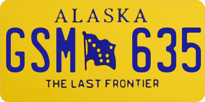 AK license plate GSM635