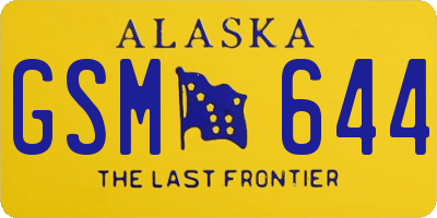 AK license plate GSM644