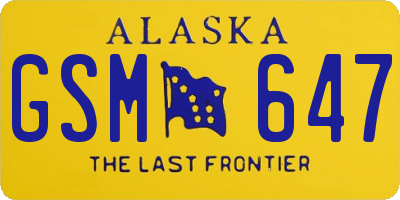 AK license plate GSM647