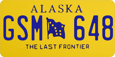 AK license plate GSM648