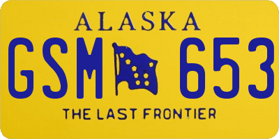 AK license plate GSM653