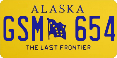 AK license plate GSM654