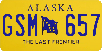 AK license plate GSM657