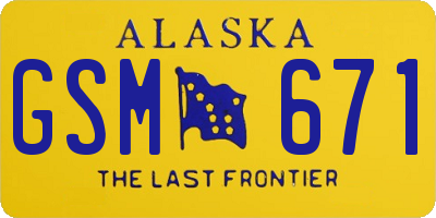 AK license plate GSM671