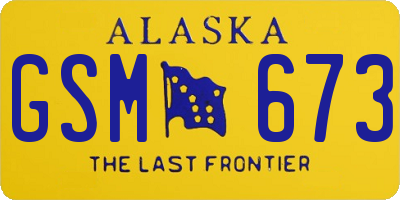 AK license plate GSM673