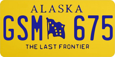 AK license plate GSM675