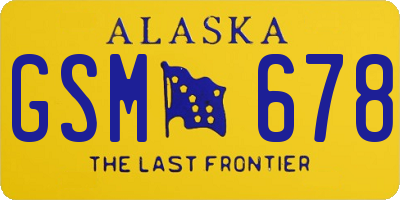 AK license plate GSM678