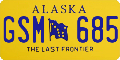 AK license plate GSM685