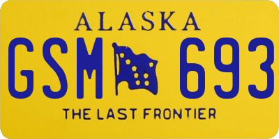 AK license plate GSM693