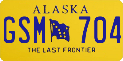 AK license plate GSM704