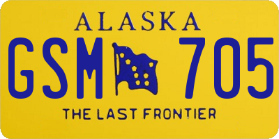 AK license plate GSM705