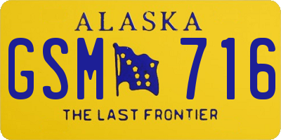AK license plate GSM716