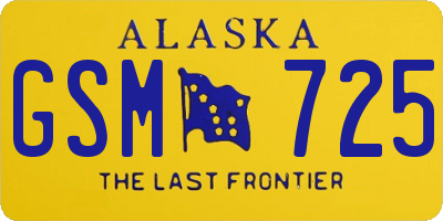 AK license plate GSM725