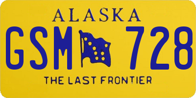 AK license plate GSM728