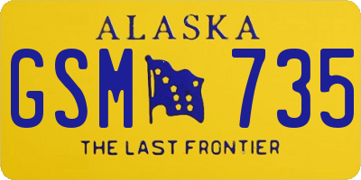 AK license plate GSM735
