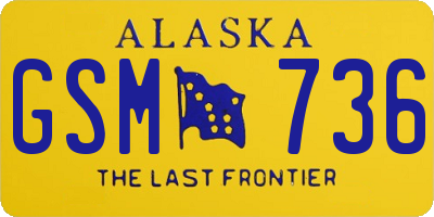 AK license plate GSM736