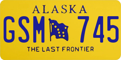 AK license plate GSM745