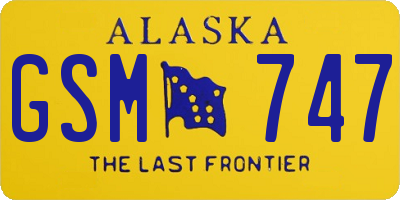 AK license plate GSM747