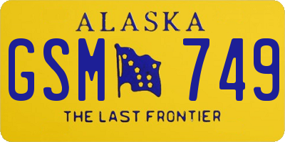 AK license plate GSM749