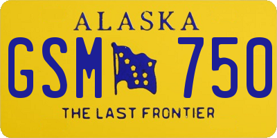 AK license plate GSM750