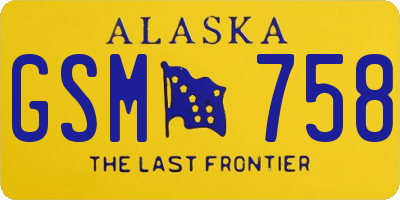 AK license plate GSM758