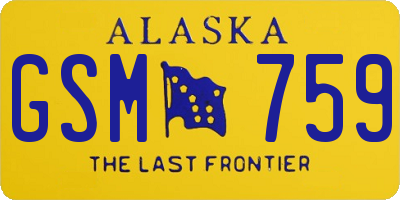 AK license plate GSM759