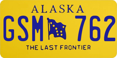 AK license plate GSM762