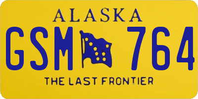 AK license plate GSM764