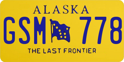 AK license plate GSM778