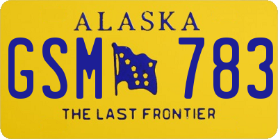 AK license plate GSM783