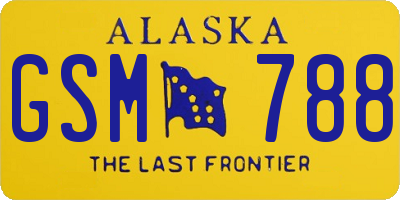 AK license plate GSM788